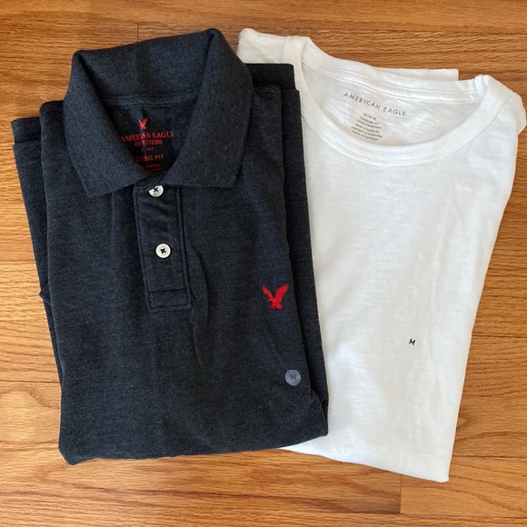 American Eagle Outfitters Other - NWT American Eagle 2 Men’s M tops.  One grey polo. One cream long sleeve.